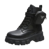 Large-Size 2025 New With Round Head Thick-Bottomed Short-Sleesize Female English Style Martin Boots HZ0115