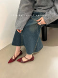 Temperament Red Single Shoe Design Sense Niche 2025 Spring And Autumn New Soft Bottom Tip Down Mary Jane Women's Shoes HZ0115