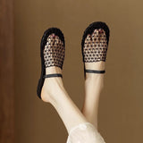 Fry Street High-Value Net Woven Bun Head Drag Summer New Simple Word With Round Head Flat Cool Slippers HZ0115
