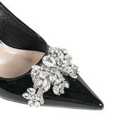 Women's Round Head Three-Dimensional Flower Paint And Fine High-Heeled Sandals Women's Shoes Elegant Black High-Heeled Shoes HZ0115