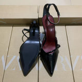 In The Autumn Of 2025, The New Women's Shoes Black Patent Leather Pointed And High-Heeled High-Heeled Muller Shoes With High Heels. HZ0115
