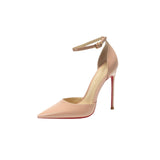 Red-Soled High-Heeled Women's Fine Heel 2025 Autumn And Summer 2025 New Word With Sandals Feminine Temperament Pointy Single Shoes HZ0115