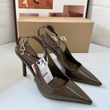 Autumn New Niche Fashion Shoes Leopard Print Sharp High-Heeled Muller Sandals HZ0115