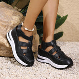 2025 New Women's Thick Soles High Sandals Large-Size Hollow Round Head In High Sports Sandals HZ0115