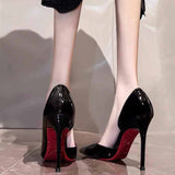 High Heels On The Bed Of High-Heeled Shoes With Ultra-High Female Fine Heel 2025 New Autumn Black 10 Cm Sexy Pointed Single Shoes HZ0115