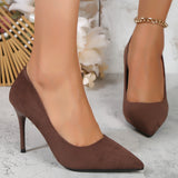 2025 New Sexy Velvet High-Heeled High-Heeled High-Heeled High-Heeled High-Heeled Shoes Commute A Single Shoe Large Size HZ0115