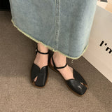 Baotou Sandals Women 2025 New Summer Korean Version Of The Sen Series Retro Fairy Wind Casual Soft Flat Bottom Roman Shoes HZ0115