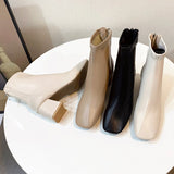 Martin Boots Women 2025 New Female Boots Winter Head Behind The Zipper Short Boots Women's Thick And Middle Boots Children HZ0115