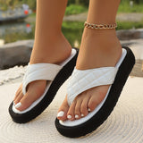Beach Cool Slippers 2025 Summer New Large-Size Leisure Thick-Bottomed Clip Flip-Flops HZ0115