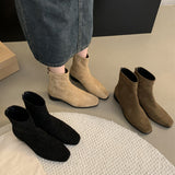 Vintage Oceanic Small Boots Women 2025 Spring And Autumn Single Boots Coarse And Skinny Boots French Tuffed Pupneed Little Ankle Boots HZ0115