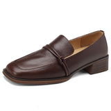 Giant Light ~ Fang Head Lefu Shoes Women Retro English Small Leather Shoes New Heel Single Shoes HZ0115