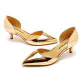 5 Cm Fine Tip Pointed Sandals Low Heel Low-Size Single-Shoe Women's Two-Siped Hollow Women's Shoes Wedding Shoes HZ0115