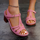 2025 Summer New Women's High-Heeled Thick-Soled Sandals Large Size Fish Mouth Coarse Heel With Slope Sandals HZ0115