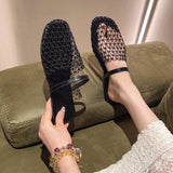 Beach Holiday Wind Net Woven Hollow Bag Head Slippers Summer New Korean Version Of Leisure Wind With Cold Slippers HZ0115