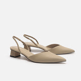 Baotou Sandals Women 2025 New Summer Simple Pointed Square Heel Women's High Heel Fine-Lace Fashion Single Shoe Size HZ0115