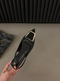 French Flat Black Stumbling Bag Head Sandals Women 2025 New Spring And Summer Sharp Drill Temperament Single Shoes HZ0115