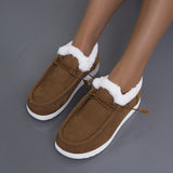 Women's Large Autumn And Winter New Thick Bottom Plus Velvet Thick Warm Cotton Shoes Casual Flat Cotton Shoes HZ0115
