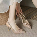High-Heeled Women's Spring And Summer Light-Mouthed Wedding Shoes Large-Size Fashion Nude Small Scent Wind And Bag Head V Word HZ0115