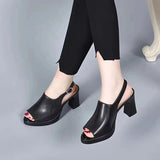 Fashion Cool Boots Women Summer New Sandals Women Thick Fashion Trend Fish Mouth High Heel Sandals Behind The Empty Buckle HZ0115