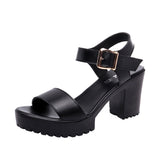 Thick And Thick Waterproof Table Sandals Women High Heel With Heel Toe Model Show Shoes Buckle With Fish Mouth Sandals Shoes Women HZ0115