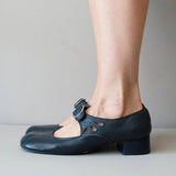 Spring 2025 Spring New Low Heel Buckle With Shallow-Mouth Single Shoe Size 40-43 Single Shoes HZ0115