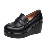 Cows And English Wind Small Leather Shoes Waterproof Table Women's Shoes Pine Sole Single Shoes Autumn Plus Velvet Tung Leoptium Pedalle Limousle HZ0115