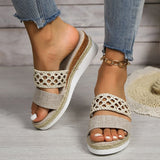 High-Heeled Slippers Women 2025 New Large Size 43 Rope Bottom Thick Bottom Fish Mouth Sandals Women HZ0115