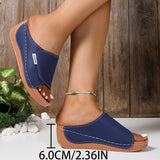 Large-Size Thick-Bottomed Slippers Women's 2025 New Summer Simple Fashion Fish Mouth Slope And Slippers Women's Shoes HZ0115