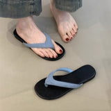 French 2025 Minimalist Toe Beach Vacation Cool Drag Color Flat Letter Slipper Women Wearing Summer Sandals HZ0115