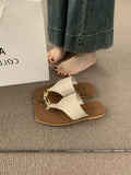 Fashion Leisure Cover Flat-Bottomed Slippers Women's Summer Wear 2025 New Seaside Resort Beach Shoes Roman Sand Slippers HZ0115