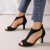 Simple Fashion After Zipper Bag And Fish-Mouthed Shoes Women's Summer Large Size Side-Shoe With Roman Sandals HZ0115