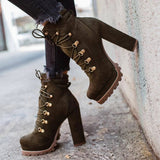 2025 Autumn And Winter New Products Super High And Front Rivet Waterproof Table Lady Short Boots HZ0115