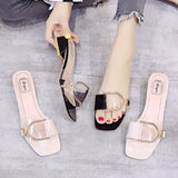 2025 New Metal Buckle Korean Version Of Cool Drag Fashion Korean Version Coarse And Flip-Flops Women's Summer Wear HZ0115