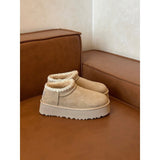 Hong Kong Thick Snow Boots 2025 Autumn And Winter New Fur Integrated Boots Thick-Soled Northeast Cotton Shoes HZ0115