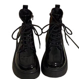 French Martin Boots Small Leather Shoes 2025 New Fashion Short Boots Net Red Dress With Thick-Sed Loose Cake Shoes HZ0115