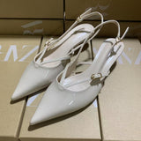 ZA2025 Spring New White Tip Slope And Low Heel Fashion Women's Shoes HZ0115