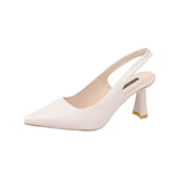 2025 Spring And Summer New Pointed High-Heeled Shoes Women's Fine Heel Head Sandals Behind The Empty Shallow Single Shoes Women Casual HZ0115