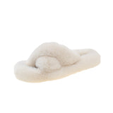 Hairy Slippers Women Wear Net Red Code 2025 New Autumn And Winter Warm Wear Cross Fur Slippers HZ0115