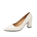Fashion Single Shoes Women's Coarse Heel 202 Spring New Pointed Work Shoes Shallow One-Foot Pedal Korean Version Of High Heel Simple HZ0115