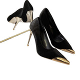 Light-Mouthed One-Shoe Temperament High Heels 2025 Summer New Famous Wind French Metal Tip Fine Heel High Heels Women HZ0115