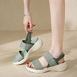 Flying Elastic Sports Wind Thick-Soled Beach Sandals Women's New Thick-Soled Sandals Light, Anti-Slip Comfortable Large-Size Sandals HZ0115