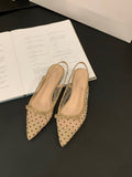 French Low-Heeled Bow Head Sandals And Fairy Shoes 2025 New Summer Mesh Canpermeable Flat Sole Shoes HZ0115