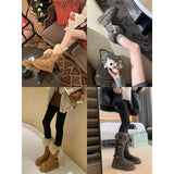 Buckle With Thick-Sleet Hair Edge To Keep Warm Cotton Shoes In The Long-Singed Snow Boots Women Winter Model HZ0115