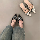 Small Fragrant High-Heeled French Bag Head Half Slippers Fairy Shoes Wear 2025 New Summer Temperament Pointy Single Shoes HZ0115