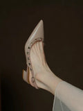 2025 Summer New Rivet With Buckle And Spring Bag Head Pointed Thick Helied Willow Shoes Sandals Women Wear HZ0115