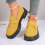 2025 Autumn New Lefu Shoes Casual British Style Women's Shoes Thick Heel Thick Soles Feet Retro Large Size Women's Shoes HZ0115
