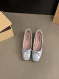 Inner Height French Small Red Single Shoes Women's Shoes Spring And Autumn 2025 Summer Bow Ballet Gentle Evening Shoes HZ0115