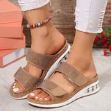 2025 New Summer Women Thick Bottom Slippers Water Drill With Thick Bottom Air Cushion Slope And Flat Bottom Slippers Women HZ0115