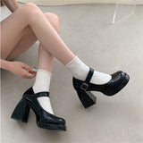Mary Jane Women's Shoes Thick Heel Waterproof Table Thick Soles To Increase The Temperament Of The Hot Girl Style Single Shoes Women's Shoes HZ0115