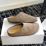 Spring And Autumn 2025 New Birkenish Shoes Women Thick Soles Row One Foot Lazy Boken Bag Half Slippers Female HZ0115